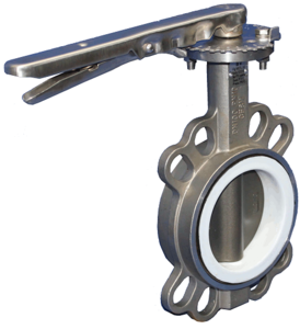 STAINLESS STEEL WAFER PTFE LEVER TABLE D/E & ANSI 150 BUTTERFLY VALVE