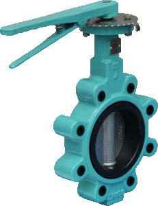 CAST IRON LUGGED EPDM LEVER DIN 16 BUTTERFLY VALVE